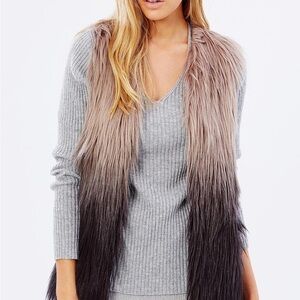 Miss Selfridge Blush Pink Faux Fur Vest